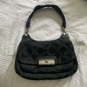 Black vintage coach purse with silver hardware